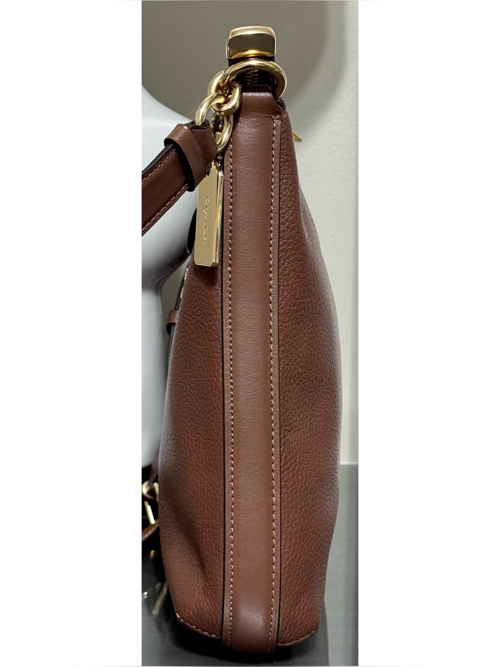 COACH Mae File Crossbody Bag | BROWN Pebble Leather |‎ Gold Hardware - Picture 4 of 10